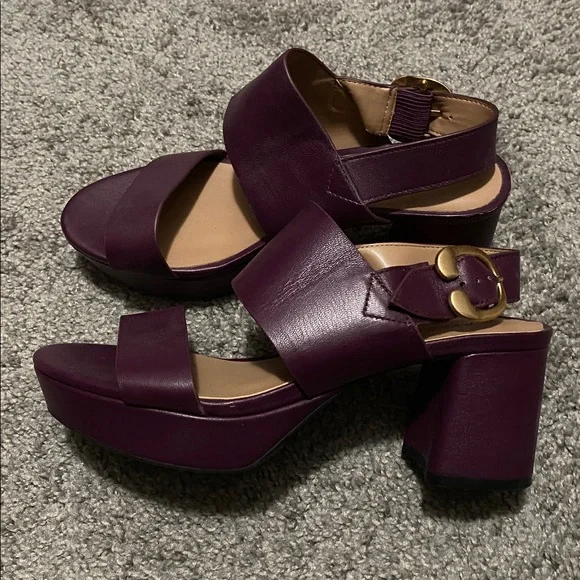 AEROSOLES Deep Purple Two-Band Slingback Sandals - Picture 2 of 3